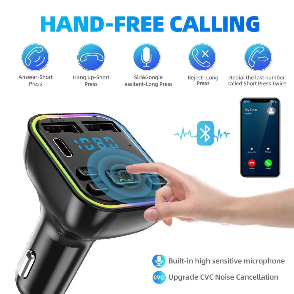 Interior Accessories MP3 Modulator Player Power Adapter USB Charger Car FM Transmitter Car Accessories Bluetooth Car Charger