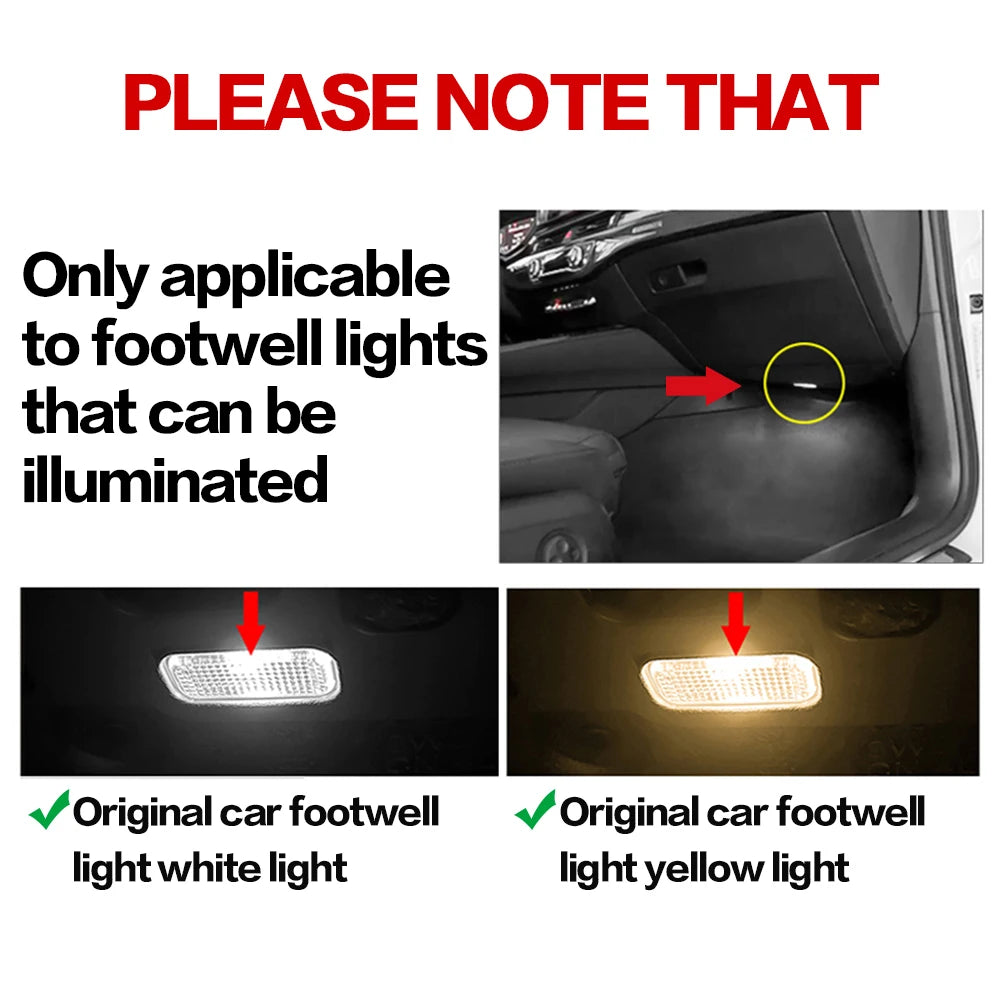 LED Car Interior Decoration Footwell Light Bulbs Atmosphere Lamp Accessories For SEAT Leon 5F MK3 Ibiza ST Ateca Toledo Alhambra