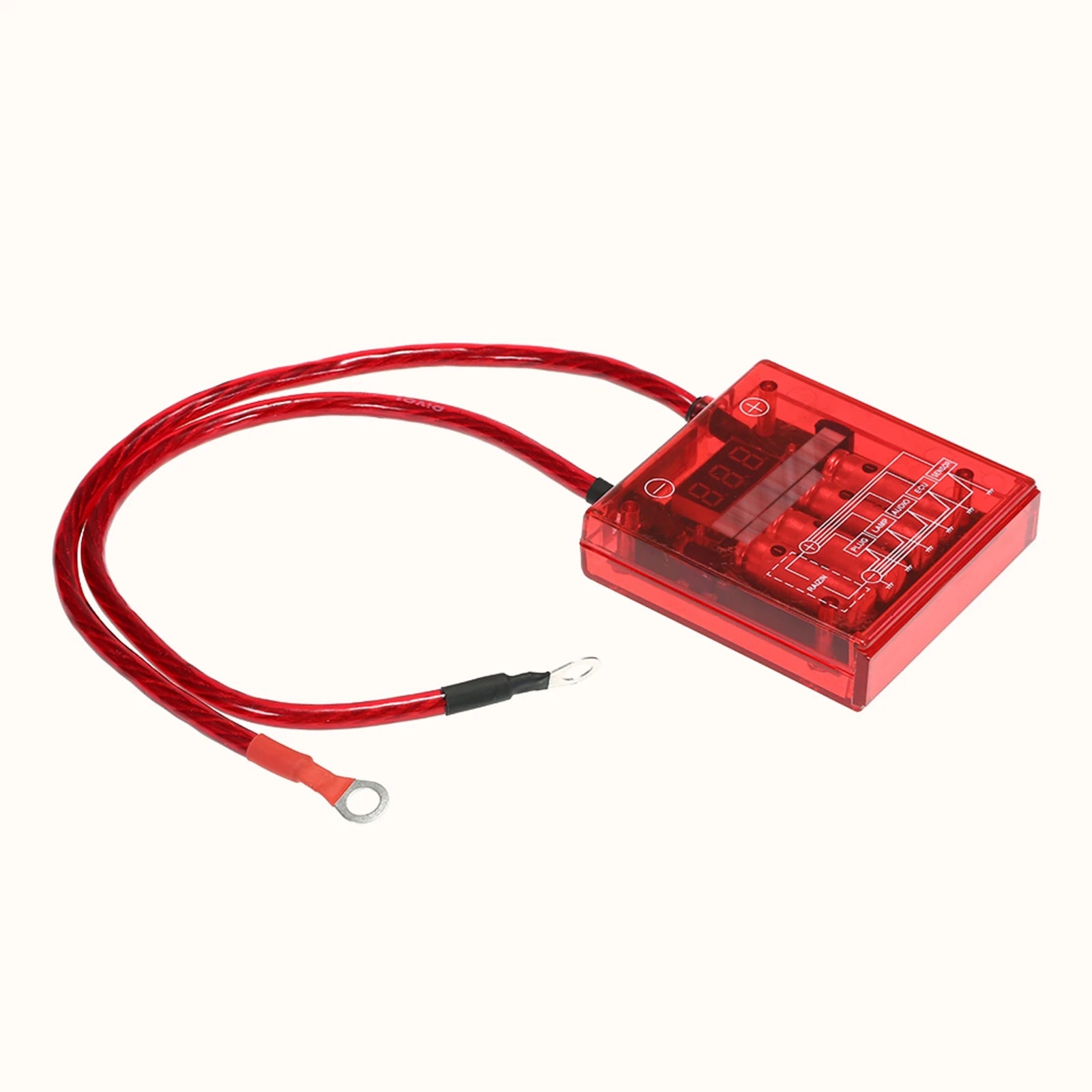 Car Digital Voltage Stabilizer  12V Electric Voltage Regulator Rectifier with Earth Ground Cables and Mounting Hardware