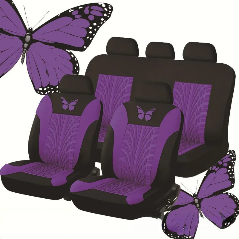 Full Set Butterfly Car Seat Covers，Car Interior Accessories