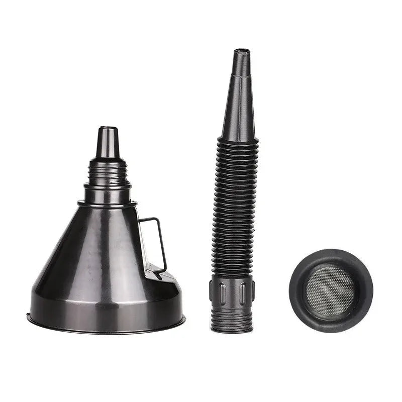 Flexible Refueling Long Funnel with Filter Mesh Car Motorcycle Removable Oil Fuel Filter Funnels Gasoline Oil Refueling Tools