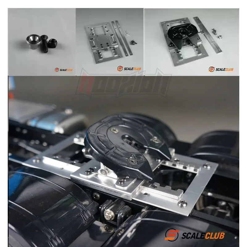 Scaleclub RC 1/14 Tractor Truck Metal Fifth Wheel Tow Pin Heavy Hauling Grinding Disc Base For Tamiya 1 14 LESU RC Truck Parts