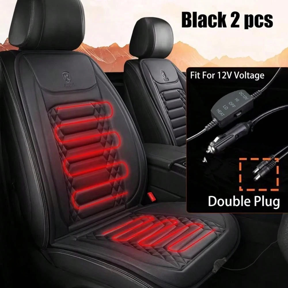 Car Heated Seat Cushion Winter Vehicle Rectangular Heated Seat Cover Suitable 12V Universal Car Seat Protector Cloak Cover Pads