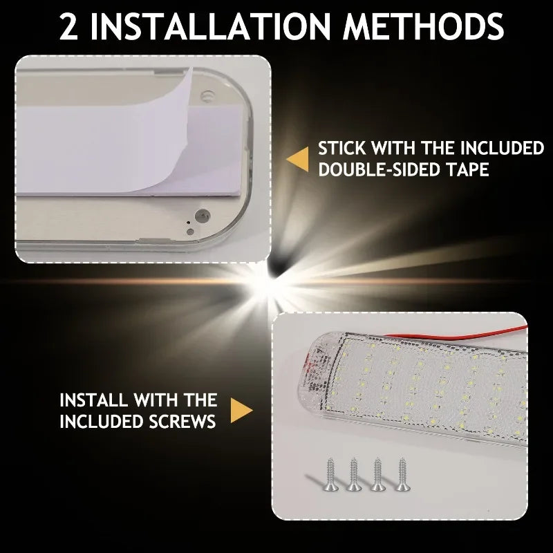 LED Car Interior Light Camper Bus RV Boat Roof Lamp Lighting High Bright Compartment Light Car Interior Lights with Switch