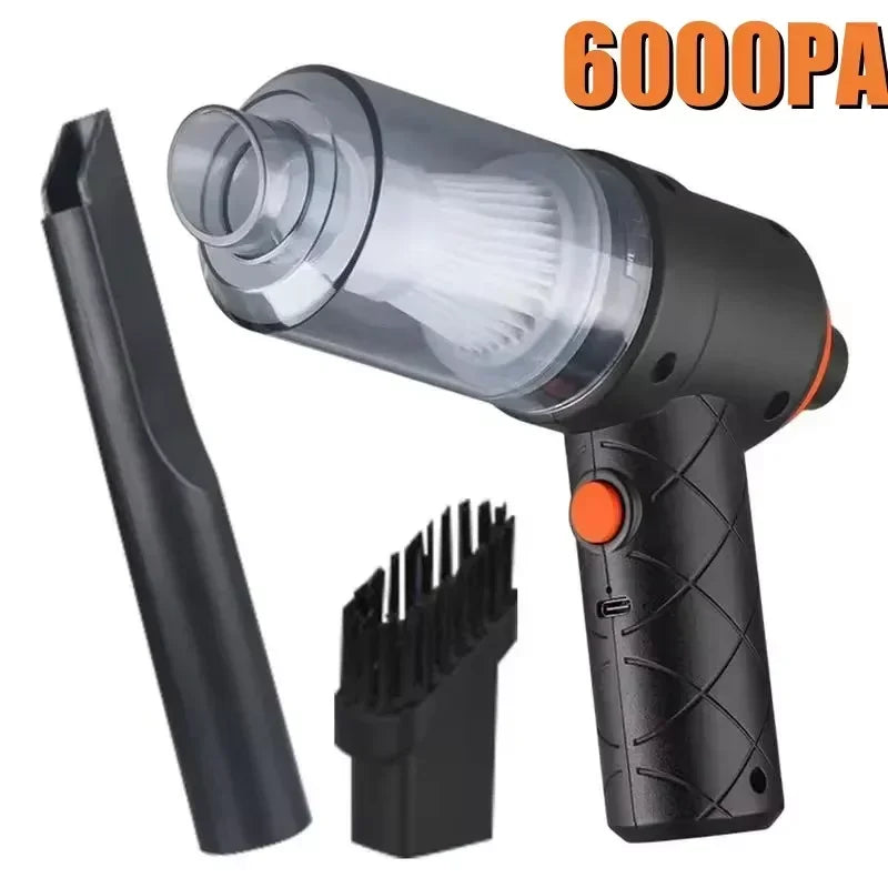 Handheld Car Vacuum Cleaner, 6000Pa Portable Mini High-power Vacuum Cleaner, Suction and Blowing Dual-purpose Pet Hair Cleaner