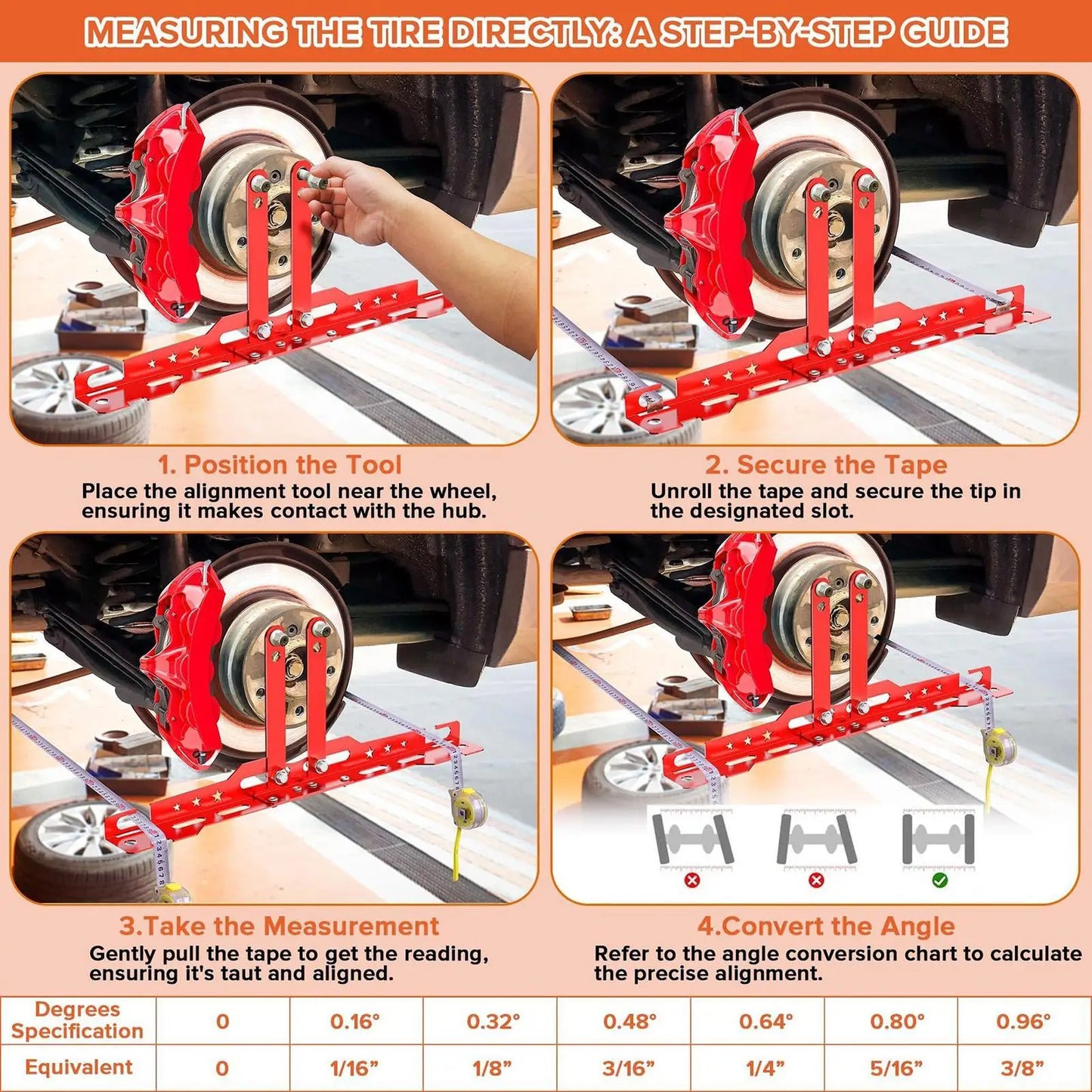Front End Alignment Tool Heavy Duty Alignment Plates Wheel Accessories & Parts for Garage Truck Commercial Car Workshop Bike