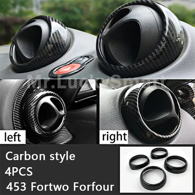 Carbon Car Interior Decoration Accessories ABS Protection Modification Sticker For Smart 453 Fortwo Forfour Car Exterior Styling