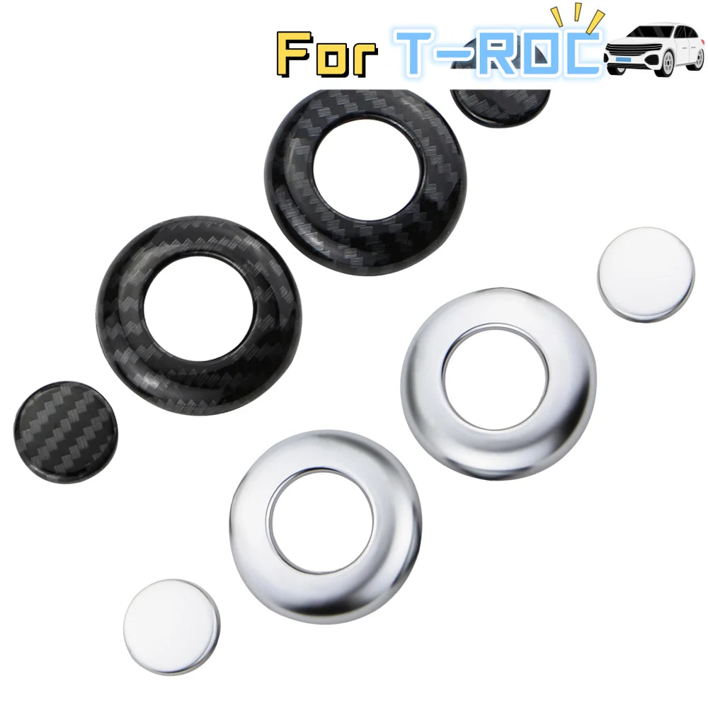Car Accessories for Volkswagen VW T-Roc TROC 2017-2021 2022 2023 Seat Headrest Adjust Button Cover Trim Interior Carbon Fiber