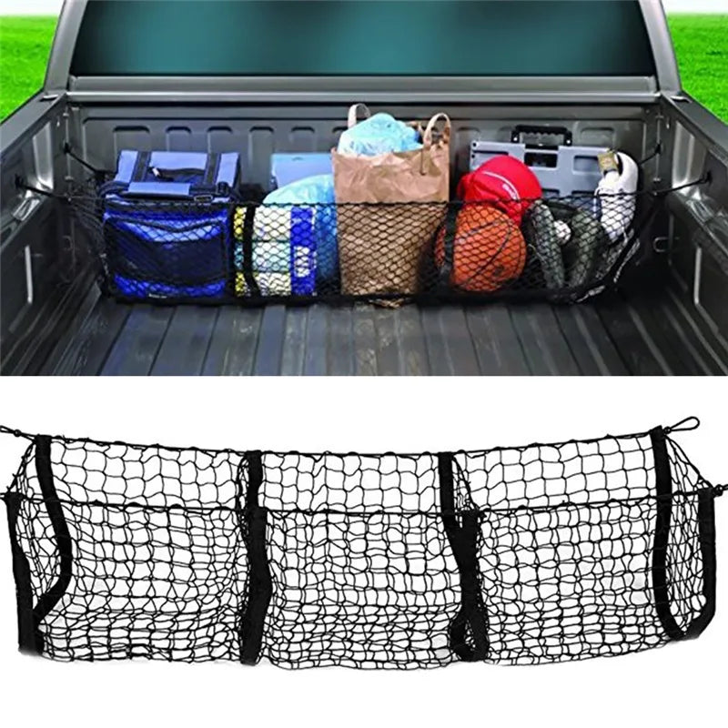 Cargo Net Trunk Bed Organizer Mesh Storage Net Truck Accessories Bed Grocery Holder for SUV Car Pickup Truck Bed