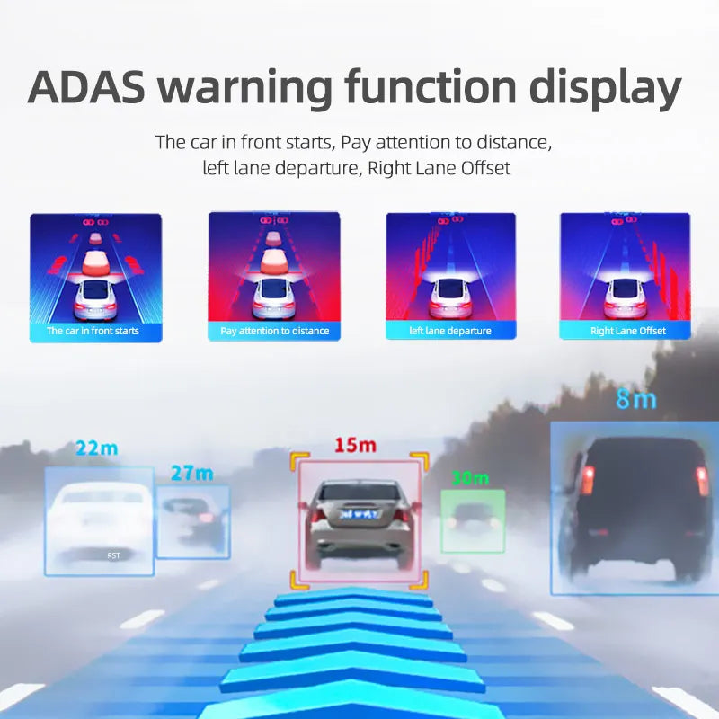 ADAS DVR For Car DVD Android Player Navigation Full HD Car DVR USB ADAS Dash Cam Head Unit Auto Audio Voice Alarm LDWS G-Shock