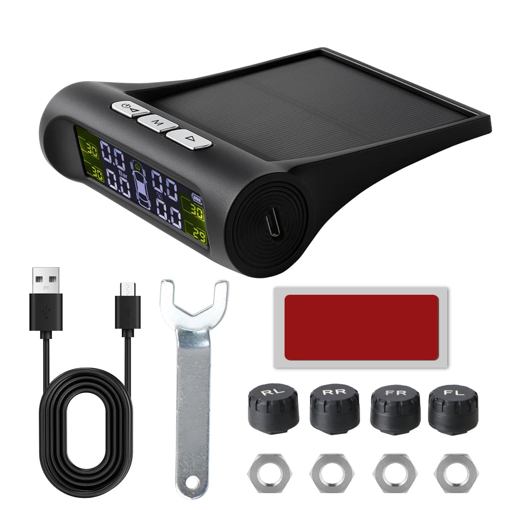 Tire Pressure Monitoring System Car Tyre Pressure Monitor Tyre Pressure Alarm With 4 External Sensors