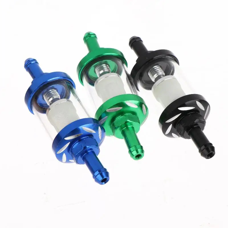 Universal Motorcycle Fuel Filter 8mm Engine Inline Carb CNC Fuel Gas Filter Motor Oil Filters Off Road ATV Accessories