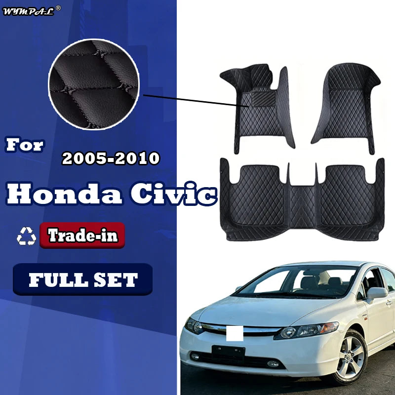 Car Floor Mats For Honda Civic 2005~2010 MK8 Anti-dirt Pads Auto Accessoires Non-slip Pads Waterproof Floor Mats Car Accessories