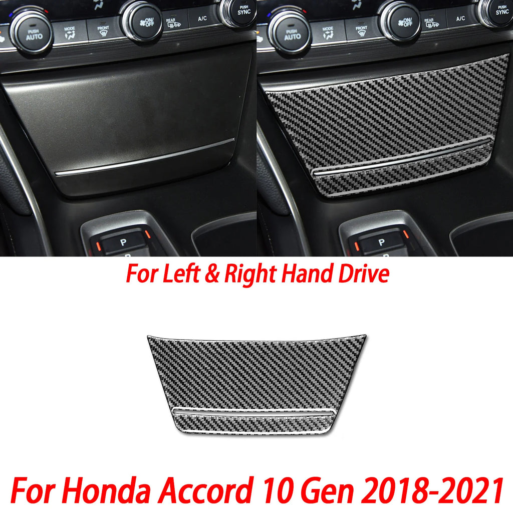 Interior Accessories Steering Wheel Central Armrest Panel Cup Holder For Honda Accord 10th Gen 2008—2021 Carbon Fiber Sticker