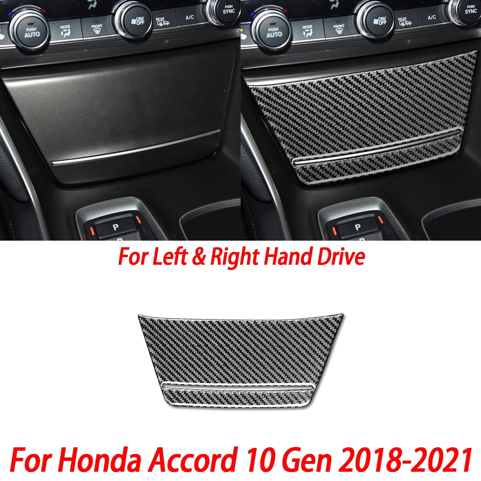 Interior Accessories Steering Wheel Central Armrest Panel Cup Holder For Honda Accord 10th Gen 2008—2021 Carbon Fiber Sticker