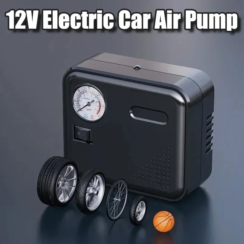 Portable Car Air Pump 12V Accurate Pressure Measurement Fast Inflation Mini Air Compressor with LED Light for Car Motorcycle