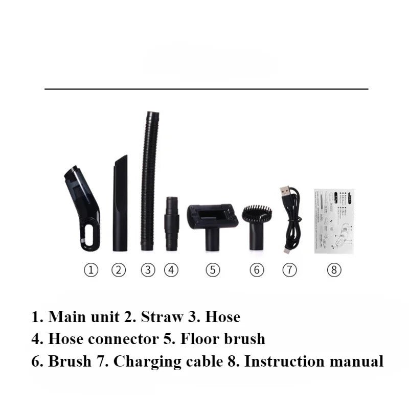 Wireless Car Vacuum Cleaner Strong Cordless Cleaner Suction Handheld Auto Vacuum Home Car Dual Use Mini Vacuum Cleaner Appliance
