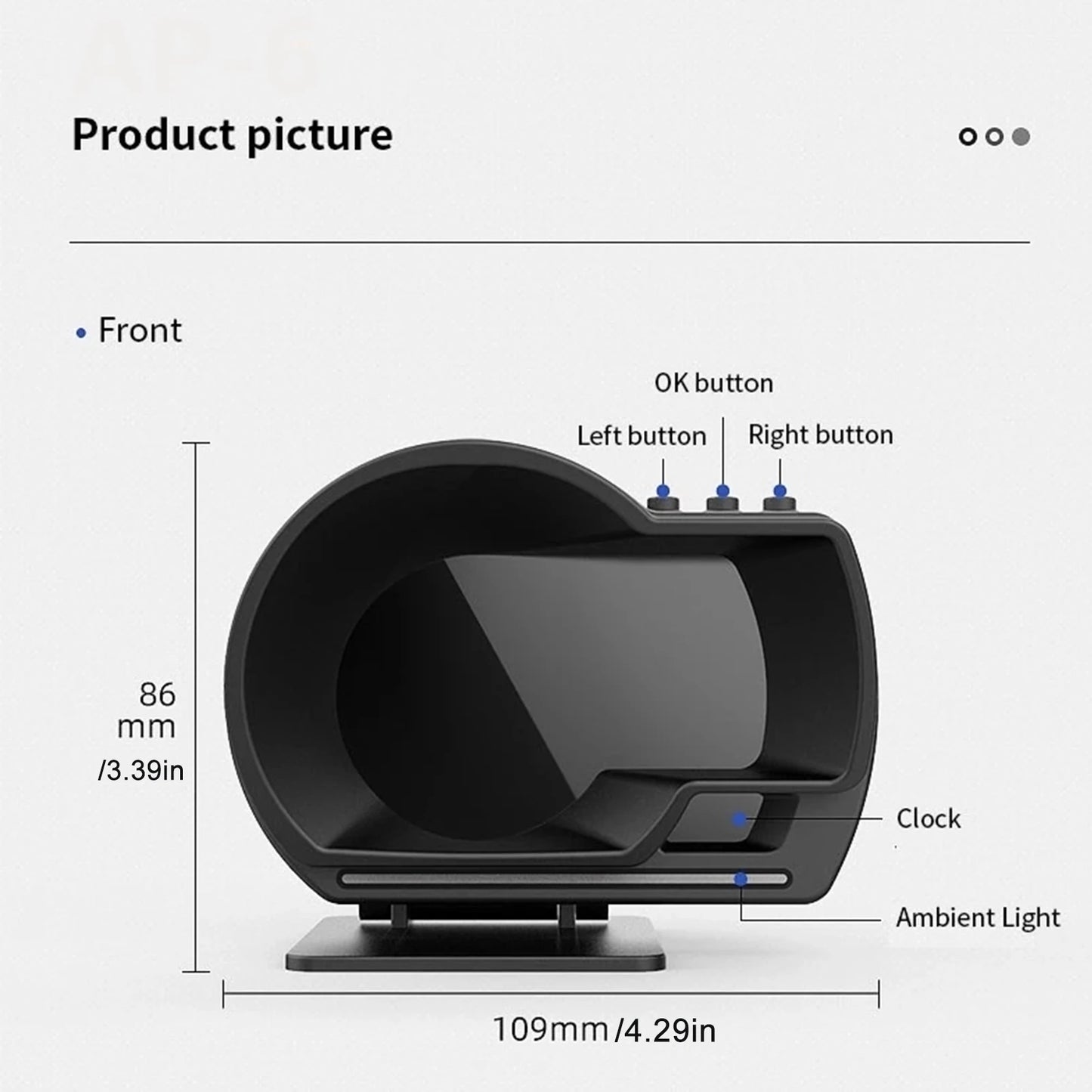 Digital Head‑Up Displayer Speed Warning Head Up Display OBD2+GPS Smart Gauge Car HUD Speedometer Turbo RPM Alarm for Car Truck