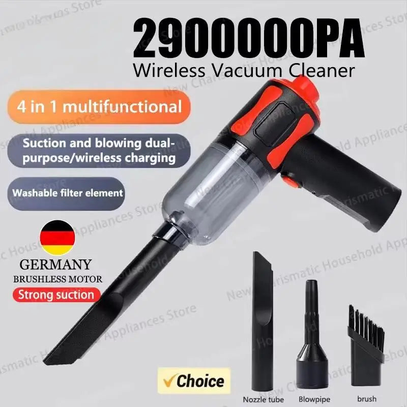 New Car Vacuum Cleaner  High-power Suction & Blow Home & Car Use Portable Strong Suction Power Small Wireless Vacuum Cleaner