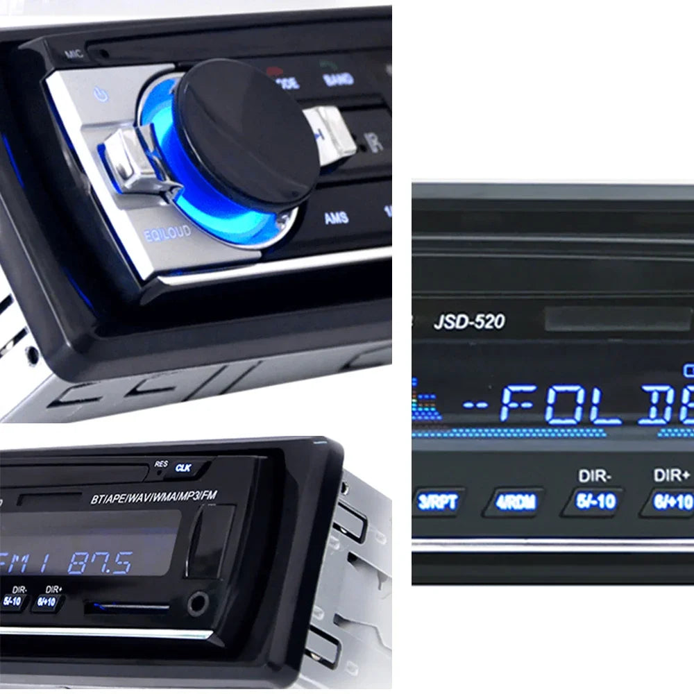 Car Radio 1din Stereo Player Digital Bluetooth Car MP3 Player FM Radio Stereo Audio Music USB/SD with In Dash AUX Input