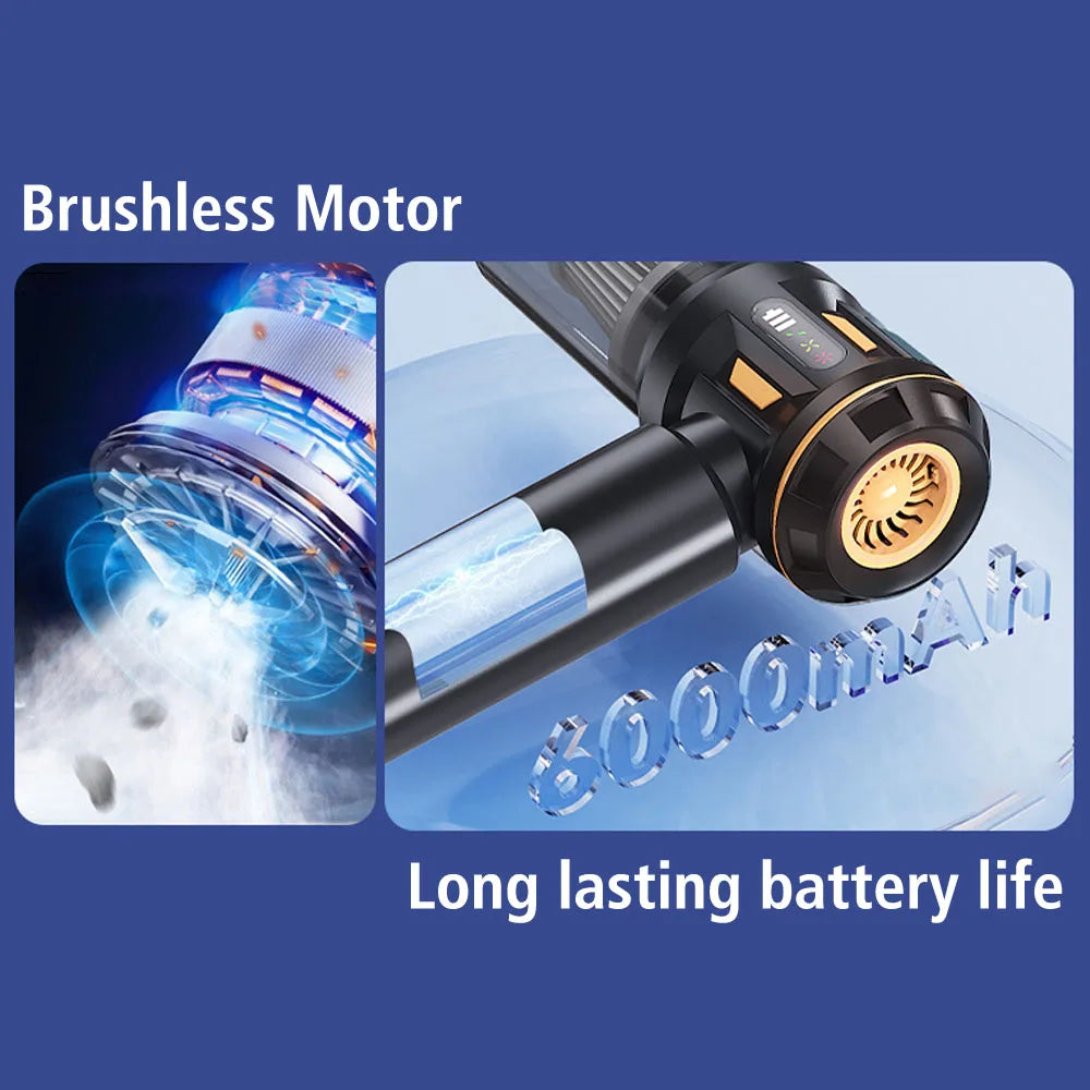 4 In 1 Strong Blowing/Suction Car Vacuum Cleaner Handheld Vaccum Cleaners Wireless LED Indicator Quick Inflation Air Duster