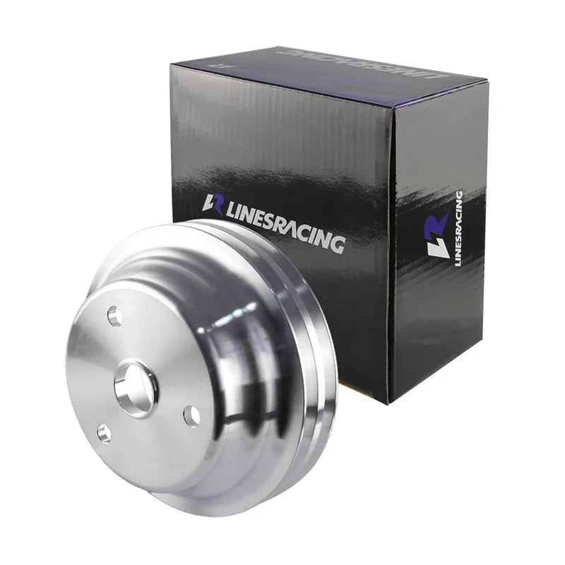 Crankshaft Pulley Aluminum Fit for Small Block Chevy 2 Groove LWP Long Water Pump for  350 Crank