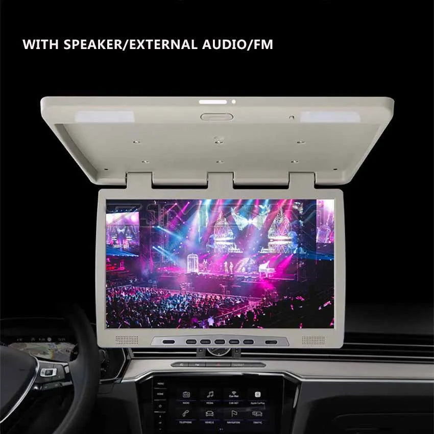 19 Inch Pantalla Coche Android Auto Car Roof HD Monitor Ceiling TV Multimedia Video Player With Bluetooth WiFi USB FM 2+32GB