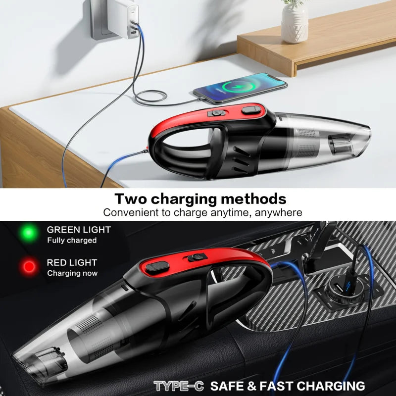 Car Wireless Vacuum Cleaner Powerful High Power High Suction Mini Handheld Car Vacuum Cleaner Household Indoor
