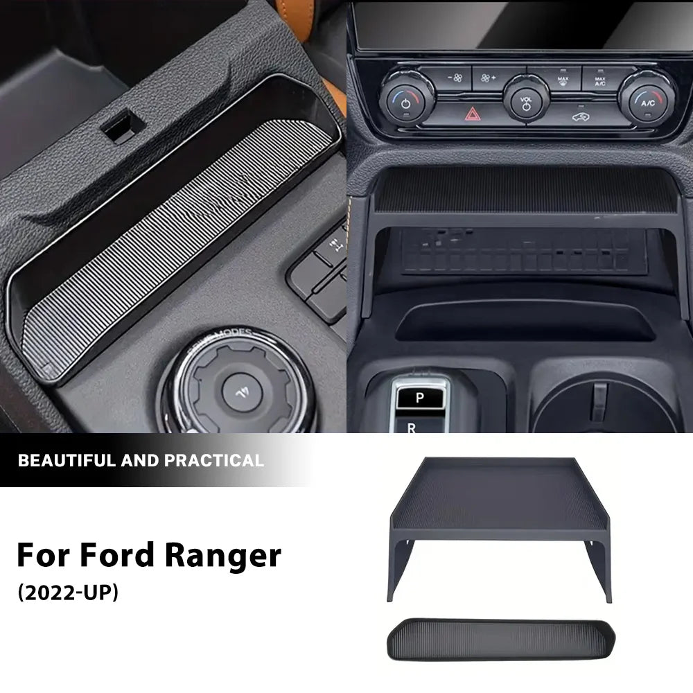 For Ford Ranger 2022 2023 2024 2025 Center Console Storage Box Set ABS Interior Decoration Car Modification Accessories