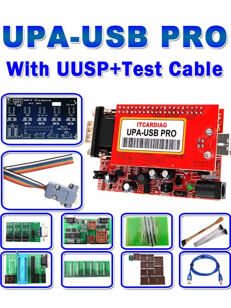 NEW SN: 050D5A5B UPA-USB V1.3 ECU Chip Tunning Tool Programmer with NEC Functions with UUPA-S Adapter Test cable for UUSP UUSP-S