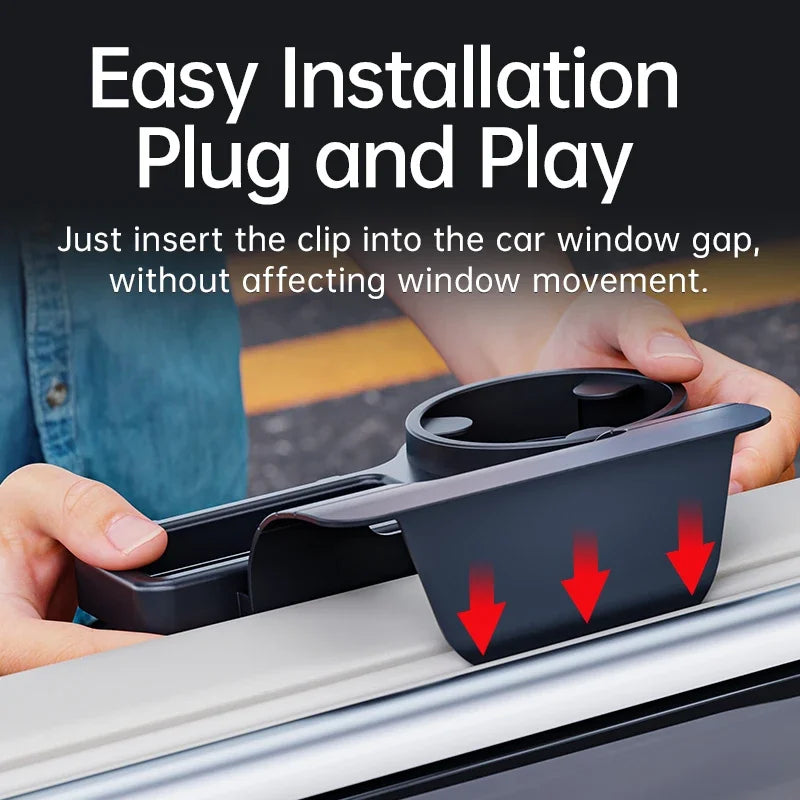 New  Car Organizer Box with Cup Holder Drink Holder Multifunctional Side Door Window Phone Slot Hanging Storage Rack for Vehicle