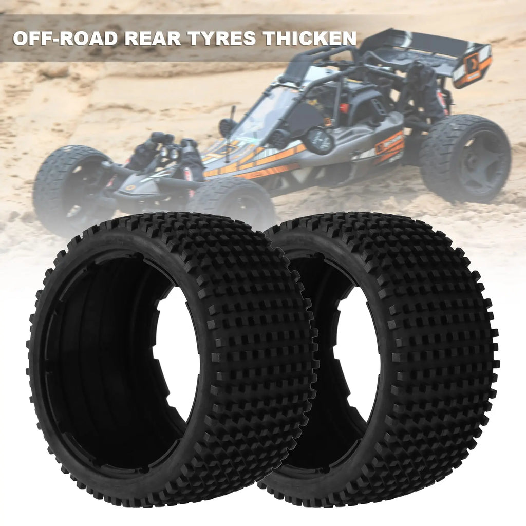 Excellent-Off-Road Rear Tyres Thicken Skin Set For 1/5 HPI ROFUN BAHA ROVAN KM Baja 5B Truck Spare  Parts