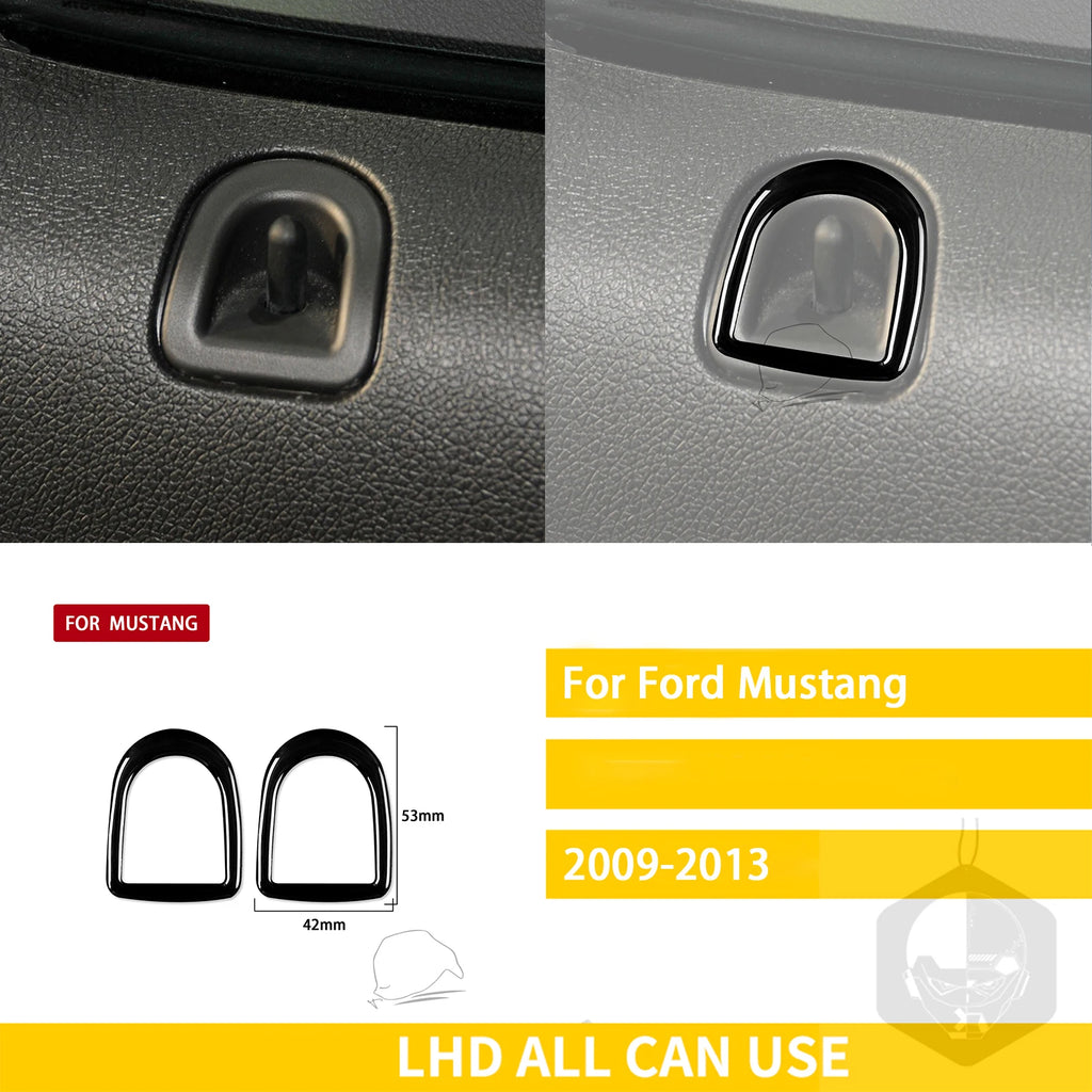 For Ford Mustang 2009-2013 Accessories Car Plastic Black Interior Door Panel Gear Cupholder Air outlet Trim Sticker Decoration