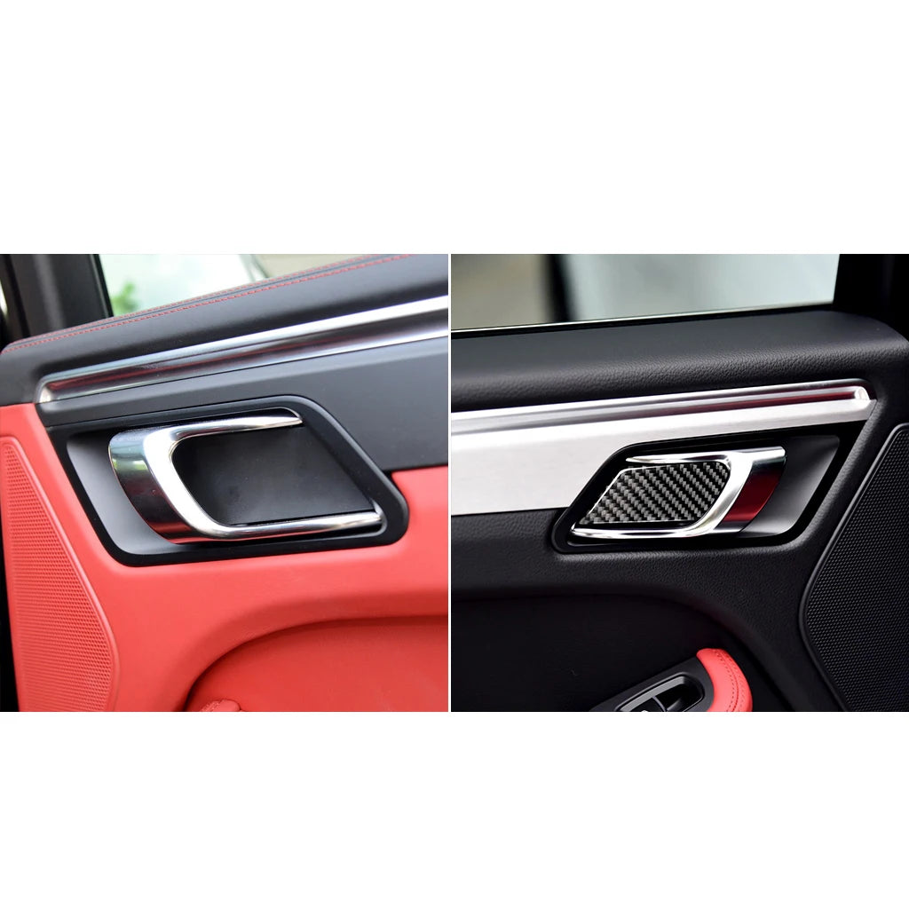 Car Interior Door Handle Bowl Trim Cover Stickers For Porsche Macan 2014 2015 2016 2017 2018 2019 2020 2021 Car Interior Accesso