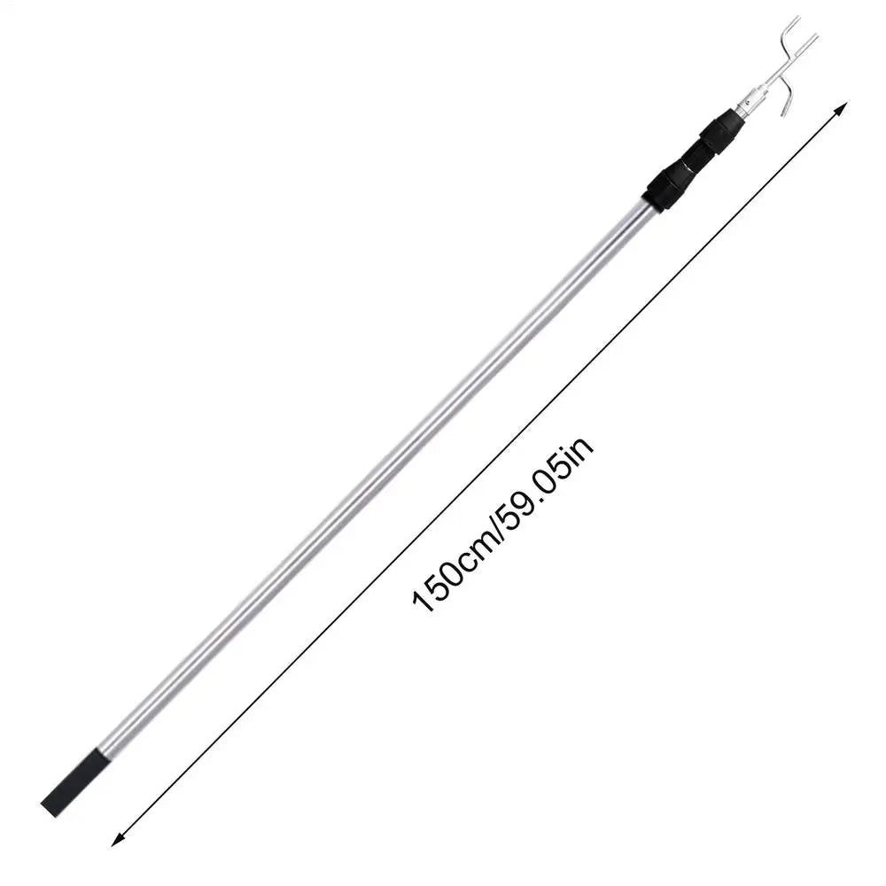 Cargo Retriever Hook 4.92Ft Pickup Truck Bed Heavy Duty Truck Accessories Telescoping Pole Stainless Steel Grabber Reacher Tool