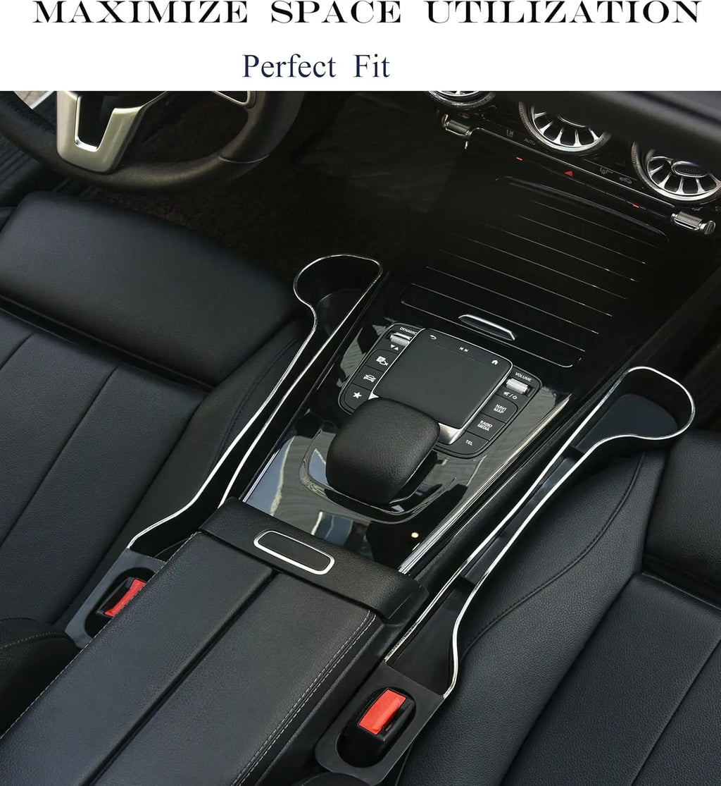 Car Seat Gap Filler Organizer- Upgrade Car Side Seat Gap Filler with Cup Holder and Phone Holder- Car Seat Gap Organizer for Pre