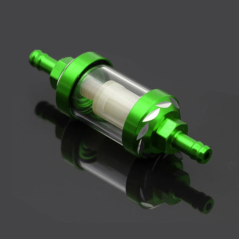 Universal 8mm CNC Aluminum Alloy Glass Gas Fuel Gasoline Oil Filter For Motocross Dirt Pit Bike ATV Buggy Quad Motorcycle Parts