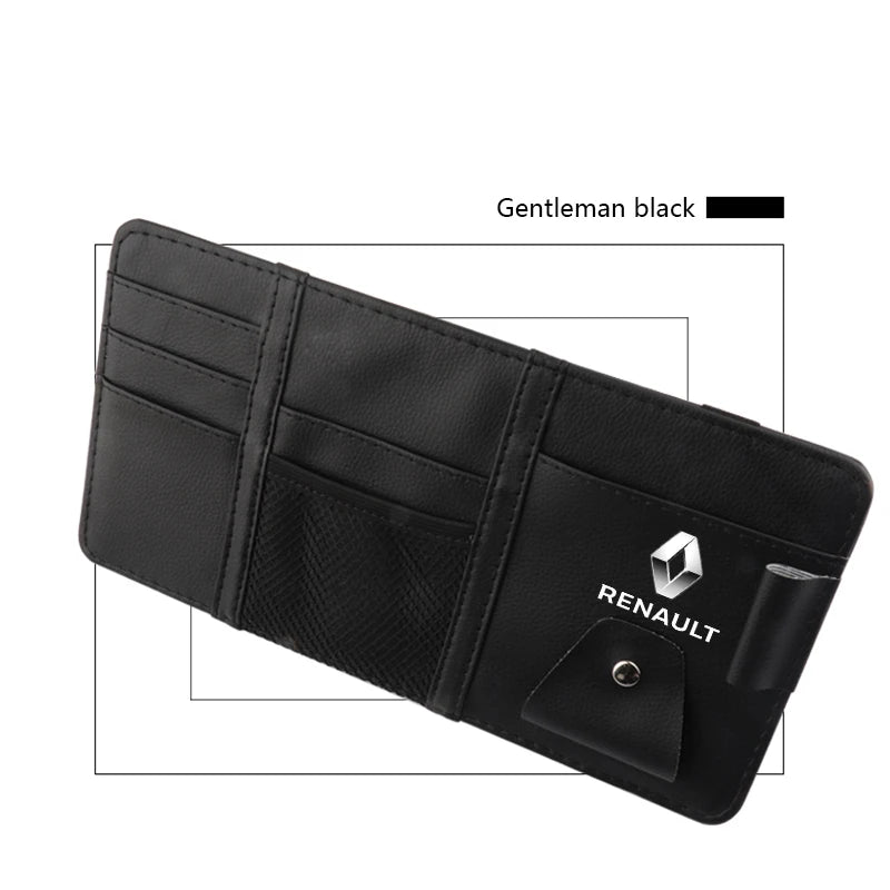 Car Sun Visor Organizer Multi-Pocket Auto Interior Accessories For Renault Megane 2 Duster Logan Captur Clio Laguna 3 Fluence