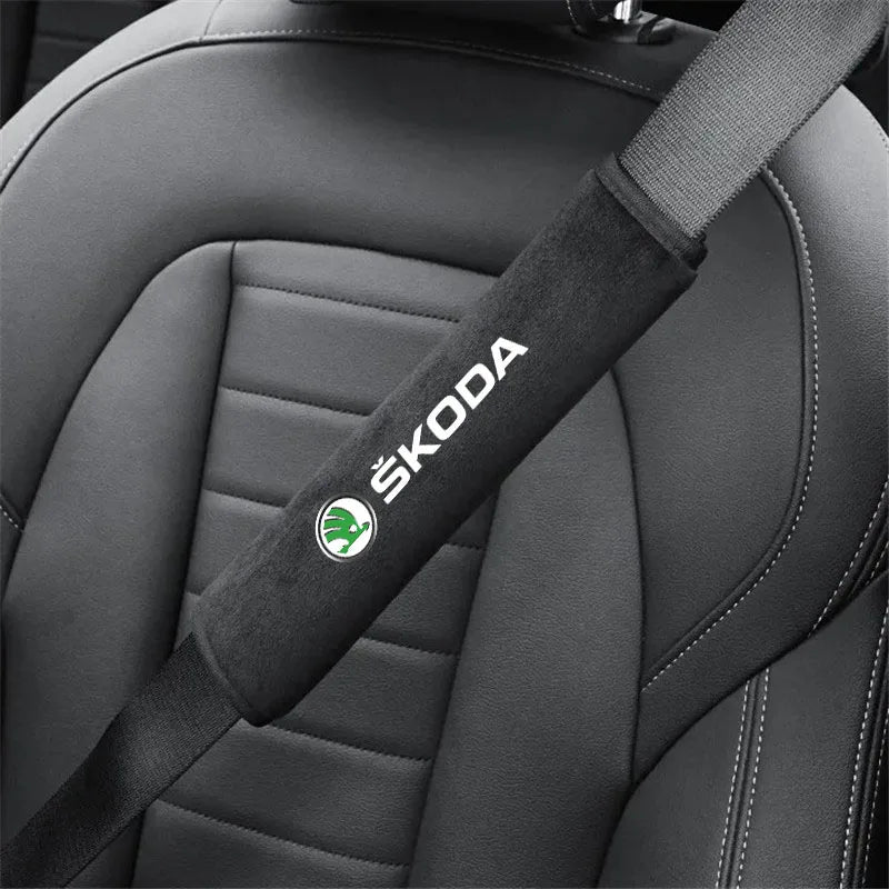 Car Styling Seat Belt Cover Seatbelt Shoulder Strap Protector Pads for Skoda Fabia Octavia Kamiq Karoq Kodiaq Rapid Scala Superb