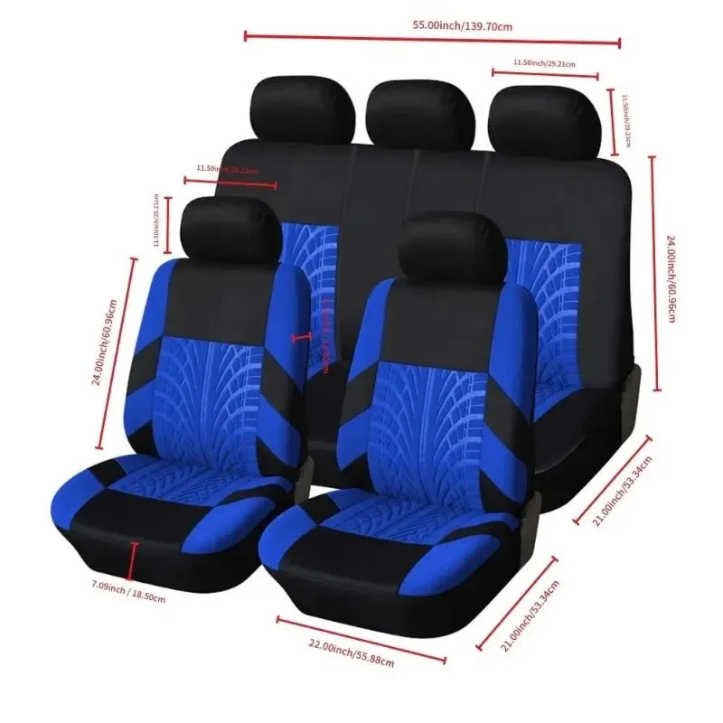 Car Seat Covers Full Set Front Split Rear Bench For Car Universal Cloth SUV Sedan Van Automotive Interior Covers Car Seat Cover
