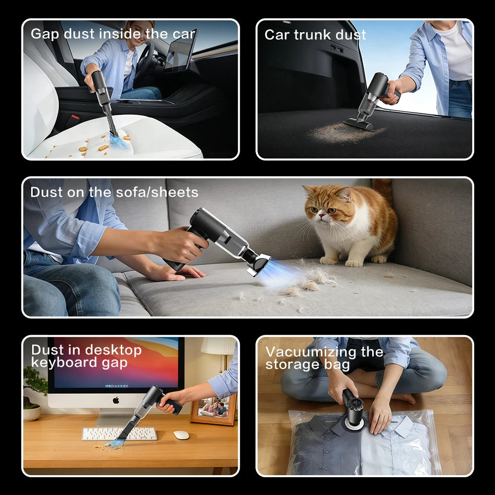 Car Vacuum Cleaner Wireless Air Dust Blower Gun for Car Portable Cleaning Appliance Cordless Vehicle Cleaner 20000PA Home Office