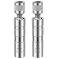 2 llaves de vaso para bujías de 14 mm y 16 mm, giratorias 360°, herramienta de extracción, herramientas de instalación magnéticas.