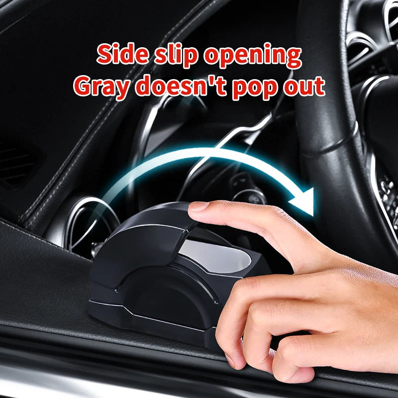 Auto Truck Accessory, Portable Garbage Can & Smokeless Ashtray with Lid, Stainless Steel Liner, Door Mounted