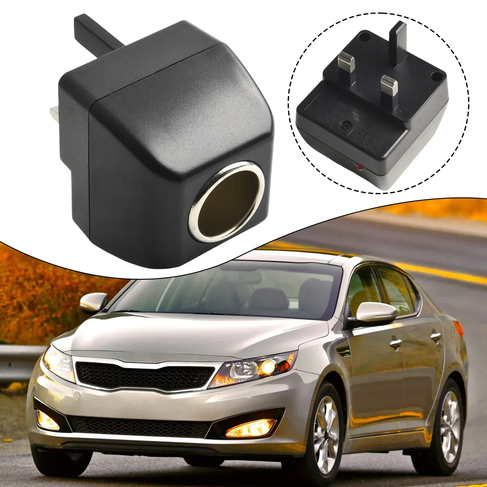 Car Charger  Socket 240V Mains Plug To 12V Car Charger Adapter Plug Home 4.5 X 4.5 X 5cm Auto Accessories Tools