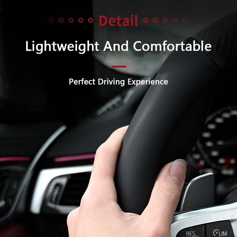 Car Carbon Fiber Leather Steering Wheel Cover For Volvo XC40 XC60 XC70 XC90 S40 S60 S80 S90 V40 V60 V70 V90 C70 Auto Accessories