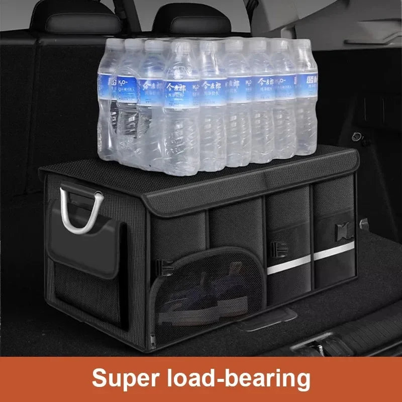 Large Capacity Waterproof Oxford Car Trunk Organizer - Foldable Storage Bag with Handles for Fishing & Camping Gear