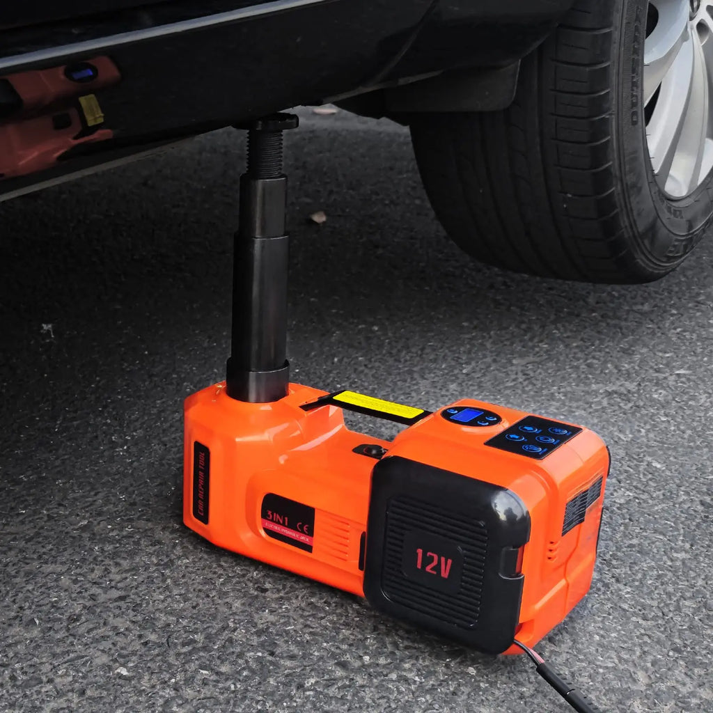 Electric Car Jack Kit 5Ton 12V Hydraulic Car Jack Lift For SUV MPV Sedan Truck Change Tires Garage Repair With LCD