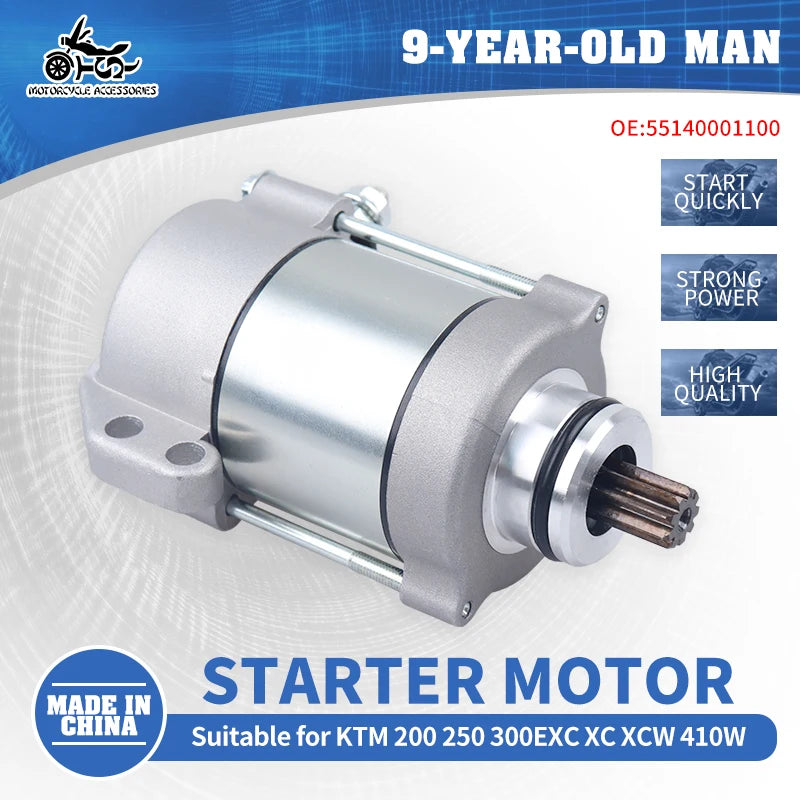 55140001100 410W 1PCS Electric Engine Parts Starter Motor Motorcycle 12V Motorcycle Accessories For KTM EXC 300 200 250 XC XCW