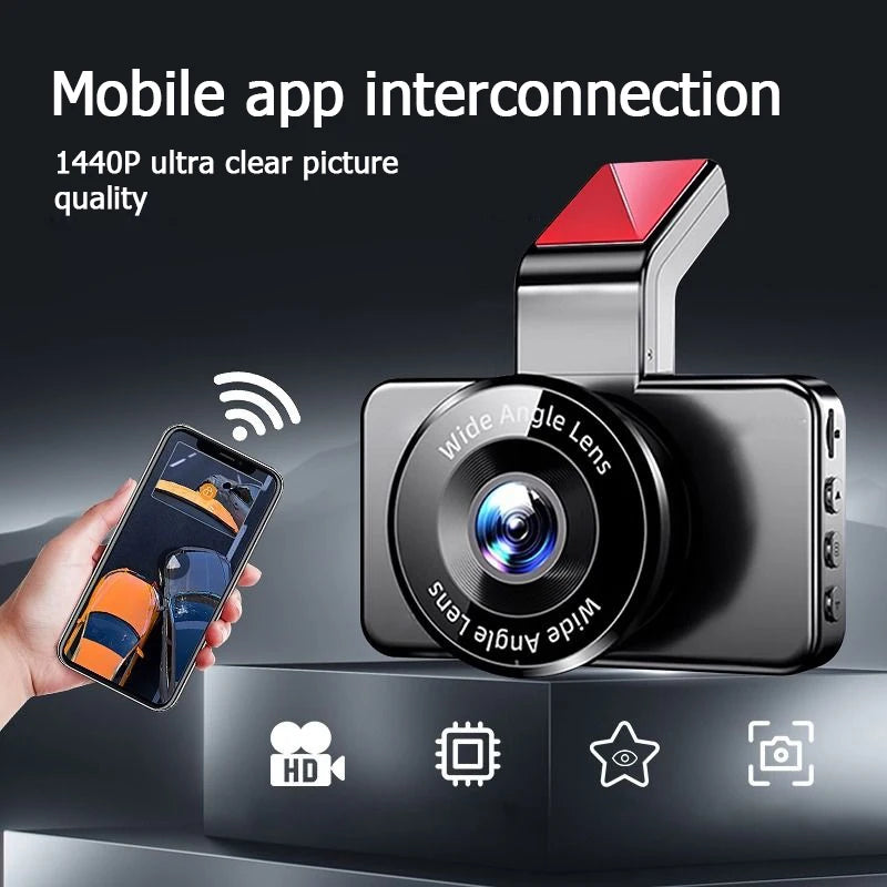 Dash Cam HD 1080P Car Charge WIFI Mobile Connect Front Rear Dual-Camera Wide Angle Loop Recording Reversing Image