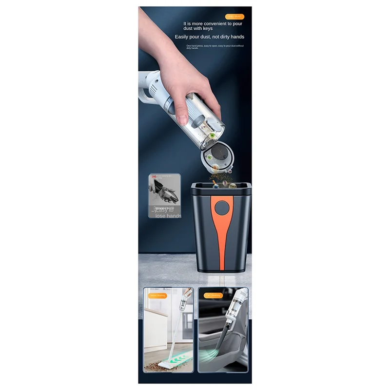 A01V-Vacuum Cleaner USB Charging Car Household Vacuum Cleaner Small Car With High Power Powerful Cleaning